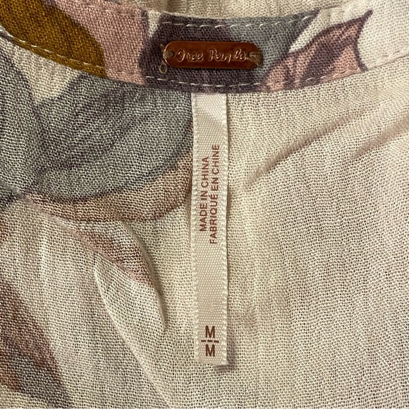 FREE PEOPLE Electric Orchid‎ Print Swing Tunic in Pearl Combo - Picture 11 of 13